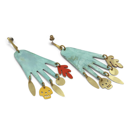 Magic hand brass earrings by Sibilia